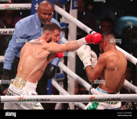 Las Vegas Nevada March 25 L R Joseph Spencer Punches Jesus Ramos