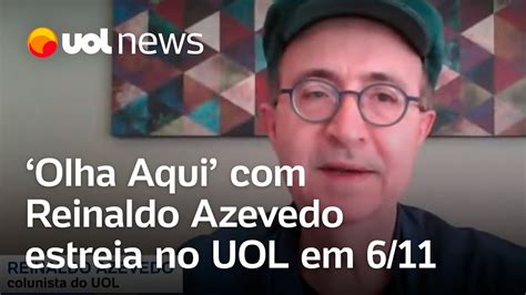 Reinaldo Azevedo terá novo programa ao vivo no UOL Olha Aqui estreia