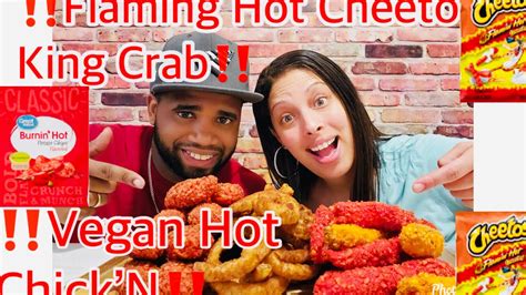 ‼️flaming Hot Cheeto King Crab And Vegan Hot Chickn‼️ Mukbang Eating