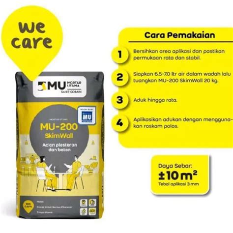 Jual SEMEN MU 200 SKIM WALL ACIAN PLESTERAN DAN BETON 20 KG Kota