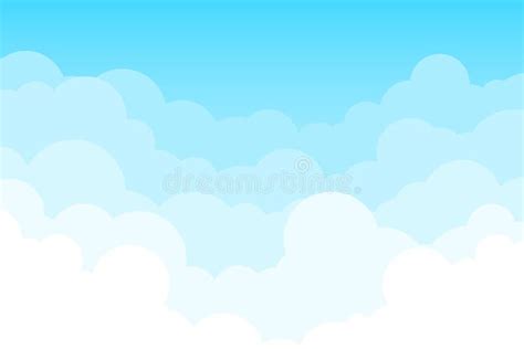 Cartoon Cloudy Sky on a Sunny Day, a View Above Cloud Formation. Vector ...