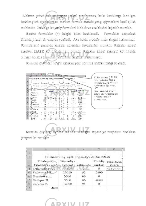 Elektron Jadvallarni Qayta Ishlash Dasturlari