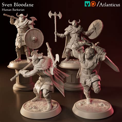 3D Printable Male Human Barbarian - Sven Bloodaxe - BUNDLE by ...