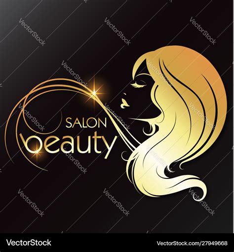 Golden Silhouette A Girl Beauty Salon Royalty Free Vector