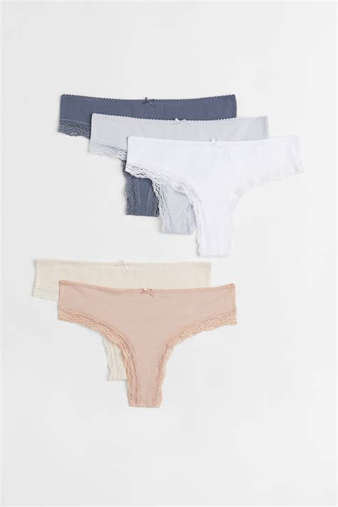 5 Pack Brazilian Briefs Light Blue Dusty Rose White Ladies Handm Us