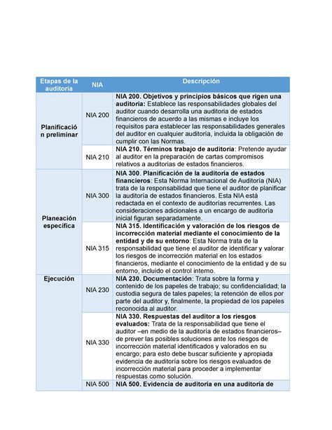 Auditoria Cuadro Sinoptico De La Nia Los Estados Financieros The Best