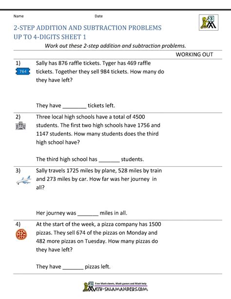 Single Step Word Problems Addition And Subtraction