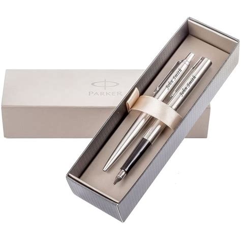 Stylo à bille et stylo plume en argent de Parker idéal pour un cadeau