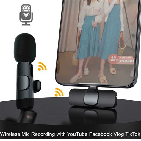 Jual Microphone Wireless Clip On Type C Karaoke Vlog Wireles Mic Clip