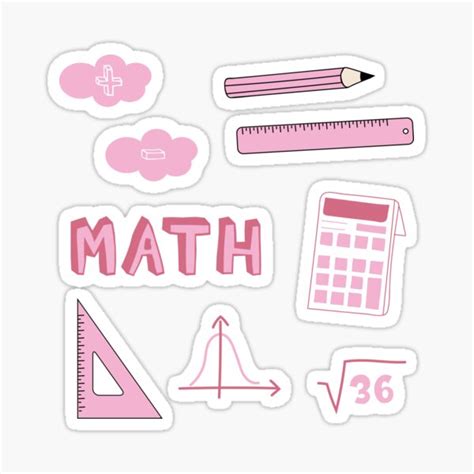 "Pink Math School Subject Sticker Pack" Sticker for Sale by The-Goods | Redbubble