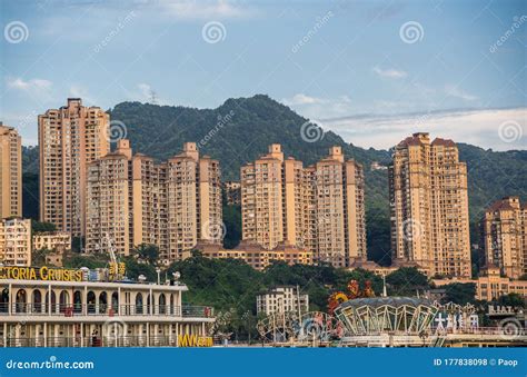 Passenger Ship And Chongqing Town On The Yangtze River Editorial Stock