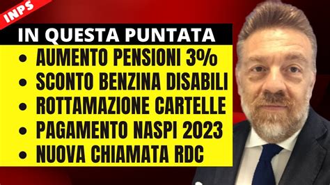 Aumento Pensioni Sconto Benzina Disabili Pagamento Inps Naspi