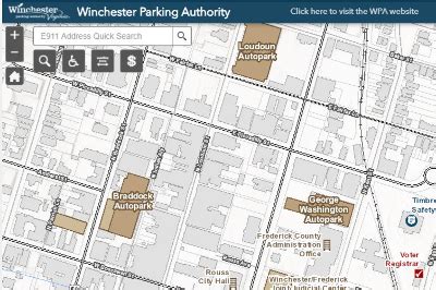 city  winchester parking authority mapping