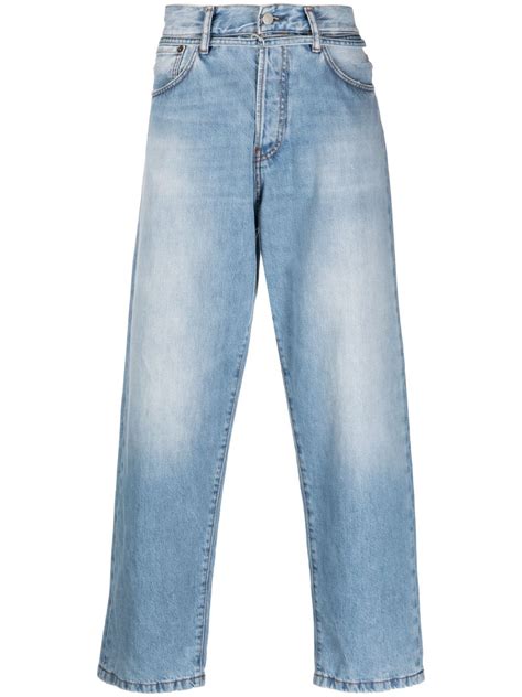 Acne Studios Straight Leg Cotton Jeans Blue Farfetch Ao