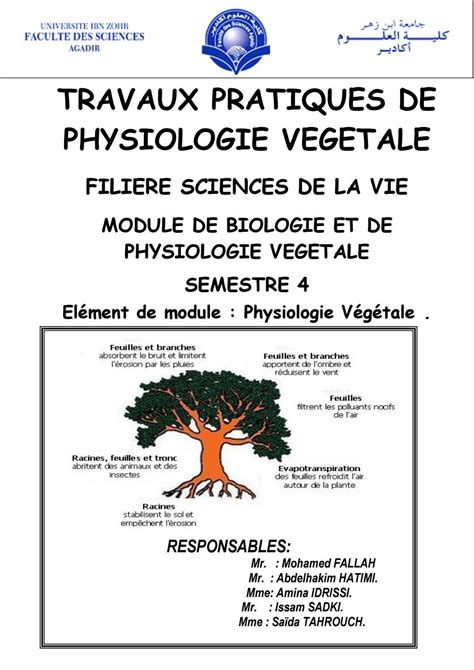 Tp De Physiologie V G Tale Sv By Brahim Biologiste Issuu