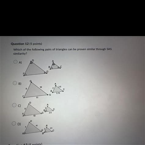 Which Of The Following Pairs Of Triangles Can Be Proven Similar Through