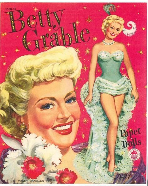 VINTAGE UNCUT 1940S BETTY GRABLE PAPER DOLLS HD LASER REPRODUCTION LO