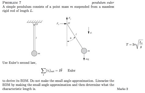 Solved Problem A Simple Pendulum Consists Of A Point Mass Chegg