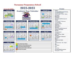 2022 2023 School Year Calendar Parnassus Preparatory School ...