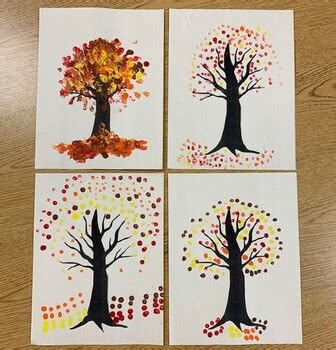 Autumn Tree Q-tip Painting Freebie by Kinder Doodles | TPT