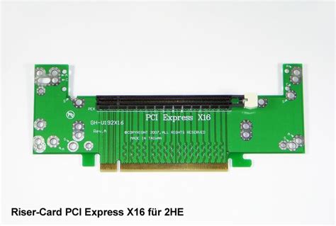 Pci Express X16 Riser Card For 19 Ipc Chassis With 2u