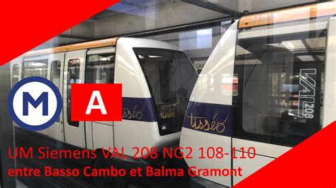 Tisséo UM Siemens VAL 208 NG2 108 110 entre Balma Gramont et Basso