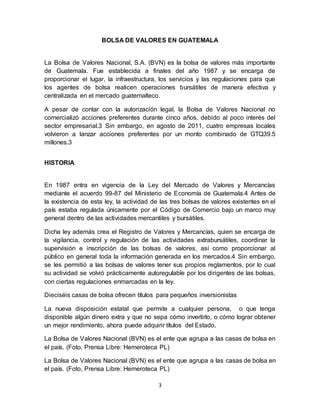 Bolsa De Valores En Guatemala Pdf