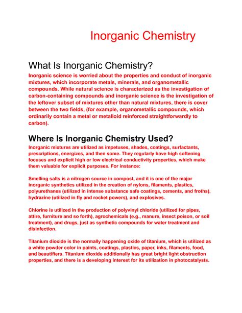 SOLUTION What Is Inorganic Chemistry Notes Studypool