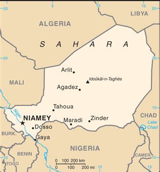 Niger Map Political Worldometer