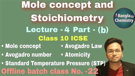 Mole Concept And Stoichiometry Class Icse B Mole Avogadro