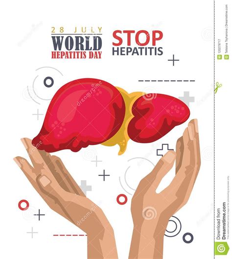 Cartaz Do Vetor Do Dia Da Hepatite Do Mundo No Projeto Liso Moderno No