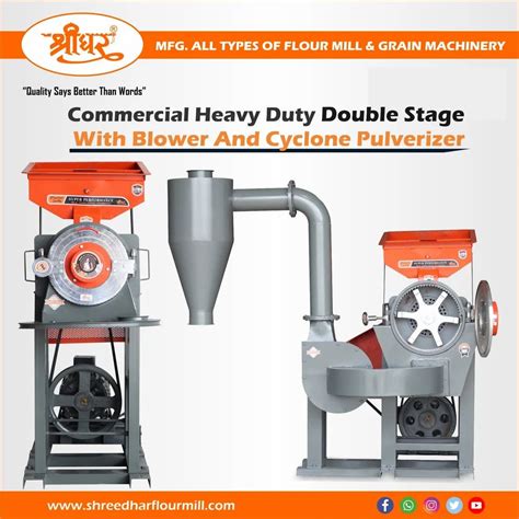 Heavy Duty Double Stage Pulverizer With Cyclone 150 Kg Hr At 91000