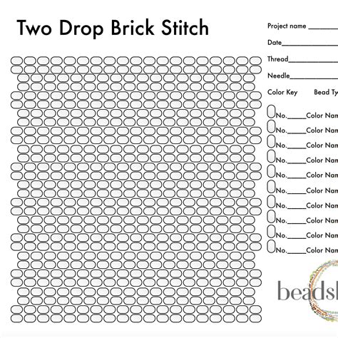 Two Drop Brick Stitch Graph Paper Free Printable Paper