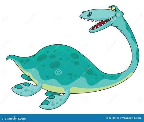 Swimming dinosaur stock vector. Image of powerful, comic - 17481723