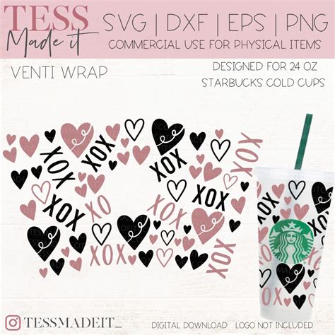 Valentine Starbucks SVG Heart Starbucks Cup SVG Tess Made It