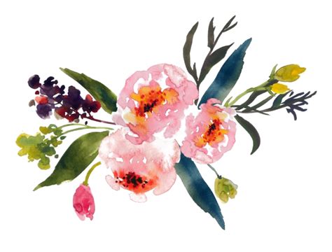 Watercolor Flower Art Free HD Image Transparent HQ PNG Download ...