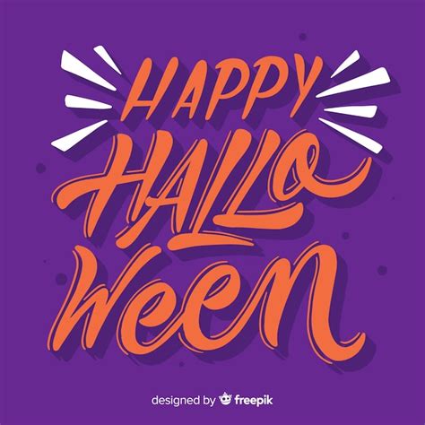 Design De Fond Joyeux Halloween Lettrage Vecteur Gratuite