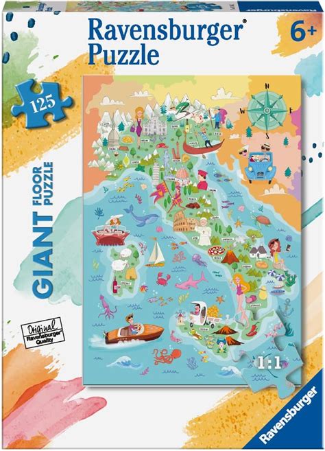 Ravensburger Puzzle Bebé 125 Giant Piso Mapa De Italia 03145 Amazon