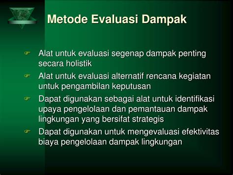 PPT Metode Evaluasi Dampak Lingkungan PowerPoint Presentation Free