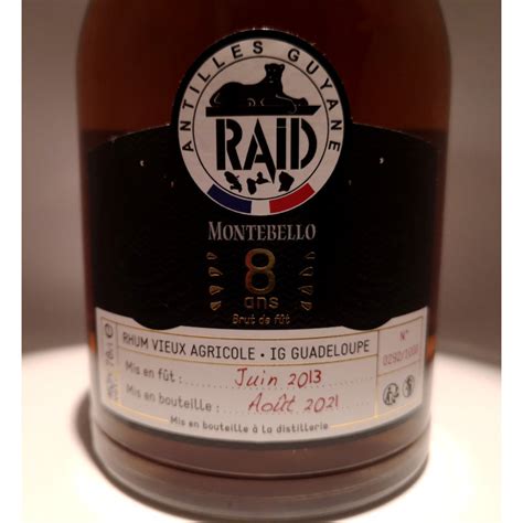 Montebello Rhum Vieux 8 ans Brut de Fût Série Spéciale RAID Antilles