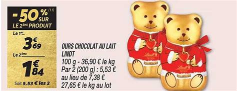 Promo Ours Chocolat Au Lait Lindt Chez Netto ICatalogue Fr