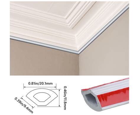 M Pvc Quadrant Trim Flexible Moulding Self Adhesive Waterproof Caulk Strip