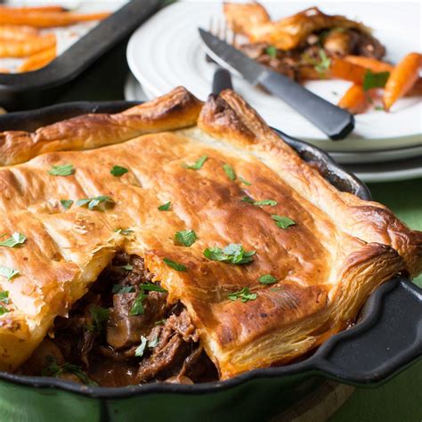 Beef And Mushroom Pie With Puff Pastry And Carrots Recipe Beef And Mushroom Pie Mushroom