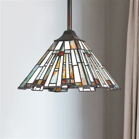 Strada Mosaic 7 Wide Tiffany Style Mini Pendant Light Shelly Lighting