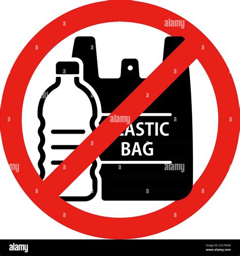 Plastic Waste Palstic Pollustion Vector Icon Illustration Forbidden