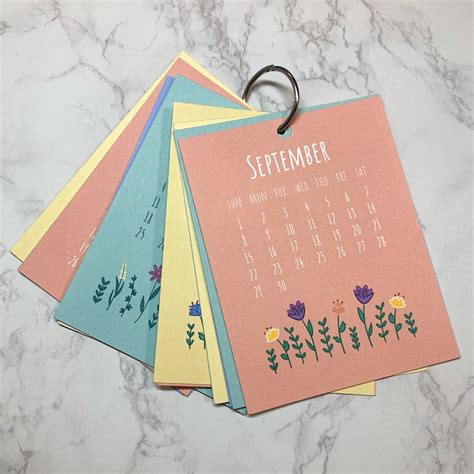 2024 Calendar Cards 2024 Desk Calendar Set Of 12 Cardstock Months