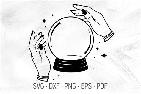 Crystal Ball Svg Cricut Cut Files Spiritual Stars Boho Design Svg Dxf Png Eps Pdf Etsy