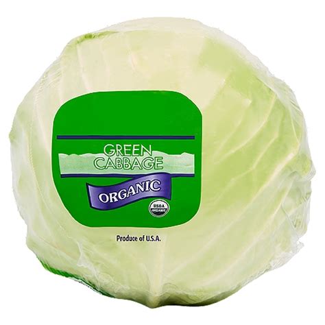 Organic Green Cabbage 1 Ct 3 5 Pound Shoprite