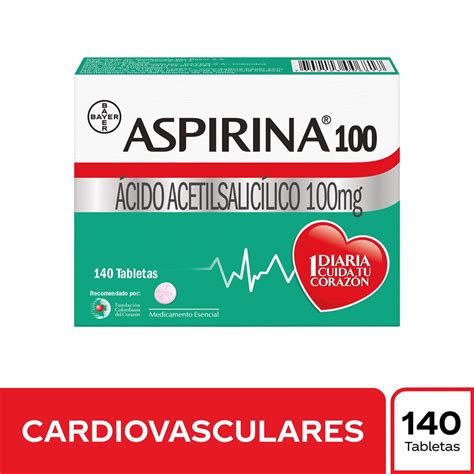 Aspirina Tabletas 100 Mg Blister X 28 Cruz Verde