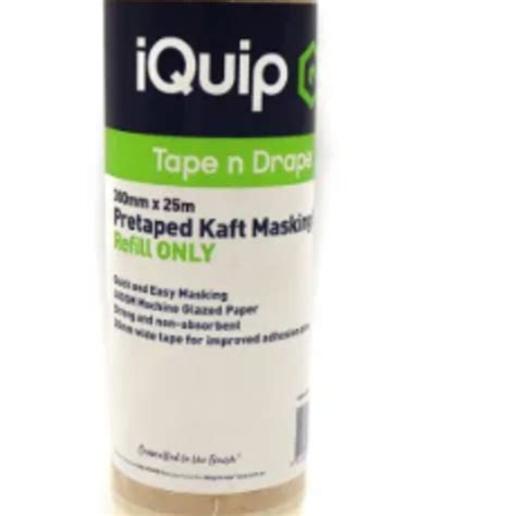 IQuip Pretaped Kraft Masking Paper Refill 300mm X 25m Applied